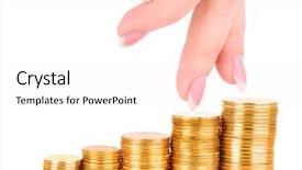  Presentation with steps - Audience pleasing slides consisting of grow steps up on gold backdrop and a white colored foreground