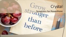  Presentation with napkin - Beautiful presentation featuring grow stronger than before advice backdrop and a  colored foreground