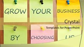  Presentation with business growing - Cool new PPT layouts with grow your business with us backdrop and a yellow colored foreground