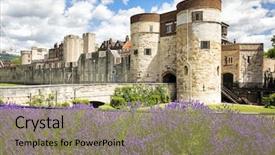  Presentation with tower of london - Presentation design with growing around the exterior perimeter background and a coral colored foreground