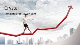  Presentation with profit - Audience pleasing presentation consisting of growing business - image of businesswoman standing backdrop and a light gray colored foreground