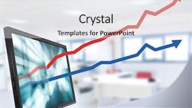  Presentation with business growing - Presentation theme enhanced with growing business concept background and a white colored foreground