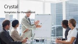  Presentation with growing - Amazing theme having growing chart during a meeting backdrop and a white colored foreground