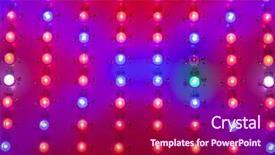  Presentation with led light - Slide set featuring growing economy - led grow light matrix closeup background and a violet colored foreground