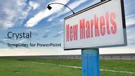  Presentation with new market - Beautiful presentation featuring growing economy frantic economies road backdrop and a light blue colored foreground