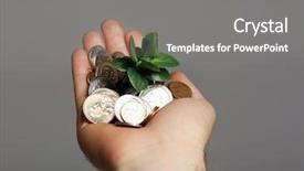  Presentation with plant pathology - Amazing PPT theme having growing from pile of coins backdrop and a  colored foreground