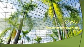  Presentation with green tree - Presentation theme featuring growing housing market - green house with pine tree background and a  colored foreground