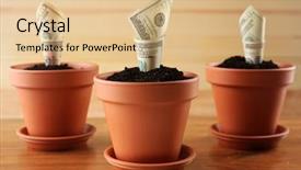  Presentation with growing up milk - Beautiful slide set featuring growing money in flowerpots backdrop and a lemonade colored foreground