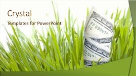  Presentation with growing - Presentation theme consisting of growing money background and a cream colored foreground