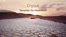  Presentation with drought - Slide set featuring growing-plant-on-drought-land background and a lemonade colored foreground