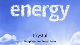  Presentation with blue sky - Audience pleasing slide deck consisting of growing population - energy cloud word backdrop and a light blue colored foreground