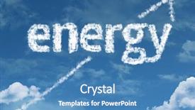  Presentation with sky blue - Colorful presentation theme enhanced with growing population - energy cloud word backdrop and a teal colored foreground