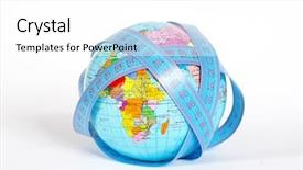  Presentation with population - Presentation theme featuring growing population - globe on white background and a white colored foreground