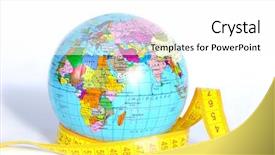  Presentation with globe - Presentation theme featuring growing population - globe on white background and a white colored foreground