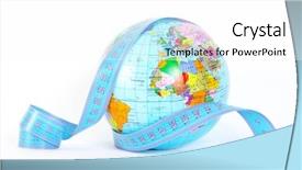  Presentation with globe - PPT theme enhanced with growing population - globe on white background and a white colored foreground