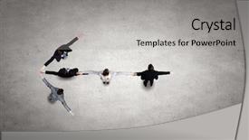  Presentation with business growing - PPT layouts consisting of growing together - business people with stretched arms background and a light gray colored foreground