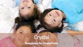  Presentation with growing - Colorful presentation theme enhanced with growing up and being kids backdrop and a coral colored foreground