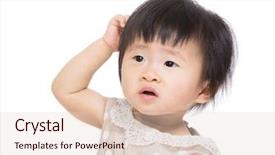  Presentation with preterm baby - Amazing slide set having growing up kids - baby scratch her head backdrop and a lemonade colored foreground