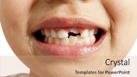  Presentation with mouth - Audience pleasing slides consisting of growing up kids - close up of a child backdrop and a coral colored foreground