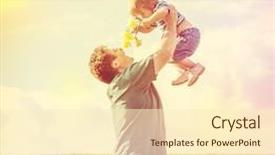  Presentation with father - Slide deck with growing up kids - father playing with young son background and a cream colored foreground