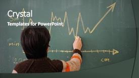  Presentation with diagram - PPT layouts consisting of growing up kids - kid writing diagram on blackboard background and a gray colored foreground