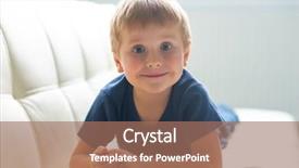  Presentation with growing - Slides consisting of growing up kids - portrait of happy smiling boy background and a coral colored foreground