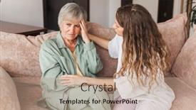  Presentation with child disease - Presentation design featuring grown-up-daughter-soothe-aged background and a coral colored foreground