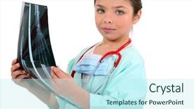  Presentation with grown - Presentation theme with grown up kids - young girl pretending to be background and a cool aqua colored foreground