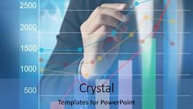  Presentation with graphics - Audience pleasing presentation design consisting of grows chart - businessman drawing graphics a growing backdrop and a teal colored foreground