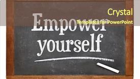  Presentation with empower - Cool new slide set with personal growth - empower yourself motivational phrase backdrop and a tawny brown colored foreground