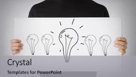  Presentation with light bulbs - PPT theme with little cute boy with many teddy bears hugging isolated on white background close up background and a coral colored foreground