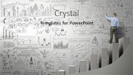  Presentation with ideas - Colorful presentation theme enhanced with growth and success ideas mixed media backdrop and a light gray colored foreground