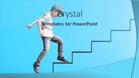  Presentation with career growth - PPT theme having growth-business-concept-young-businessman background and a arctic colored foreground