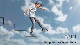  Presentation with career growth - Amazing presentation design having growth-business-concept-young-businessman backdrop and a light blue colored foreground