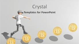  Presentation with business growth - Slide set consisting of growth-business-concept-young-businessman background and a light gray colored foreground