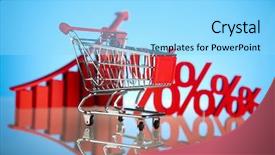  Presentation with growth chart - Colorful PPT theme enhanced with growth chart shopping cart backdrop and a  colored foreground