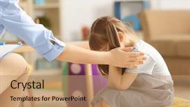  Presentation with difficulty - Slides featuring growth difficulty - female psychologist calming cute little background and a coral colored foreground