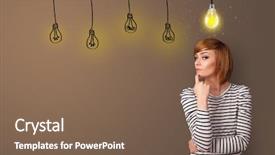  Presentation with idea - Presentation featuring light bulb free - business person looking for new background and a  colored foreground