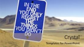  Presentation with growth mindset - Colorful PPT layouts enhanced with growth mindset - end you only regret backdrop and a coral colored foreground