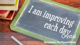 Presentation with growth mindset - Amazing PPT theme having growth mindset - i am improving each day backdrop and a gray colored foreground