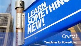  Presentation with learn - PPT theme with growth mindset - learn something new written background and a teal colored foreground