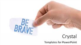  Presentation with brave - Colorful PPT theme enhanced with growth mindset - piece of paper backdrop and a white colored foreground