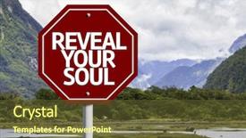  Presentation with reveal - Cool new presentation theme with growth mindset - reveal your soul written backdrop and a tawny brown colored foreground