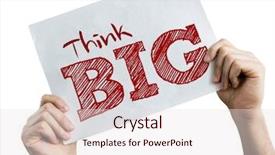  Presentation with mindset - PPT theme with growth mindset - think big placard isolated background and a lemonade colored foreground