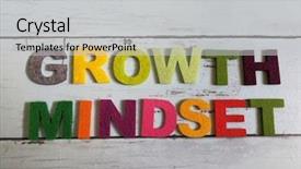  Presentation with mindset - Cool new PPT layouts with growth mindset in colorful wording backdrop and a light gray colored foreground