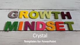  Presentation with growth mindset - Beautiful slide set featuring growth mindset in colorful wording backdrop and a gray colored foreground