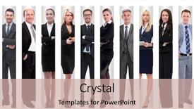  Presentation with full page business services - Cool new PPT layouts with growth modern successful business people backdrop and a  colored foreground