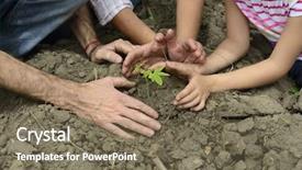  Presentation with children growth - Presentation theme having growth or development concept family background and a violet colored foreground