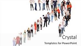  Presentation with business - Cool new PPT theme with growth path - business picture many colleagues backdrop and a white colored foreground