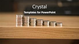  Presentation with saving - Colorful PPT theme enhanced with growth-stacking-coins-investment backdrop and a tawny brown colored foreground